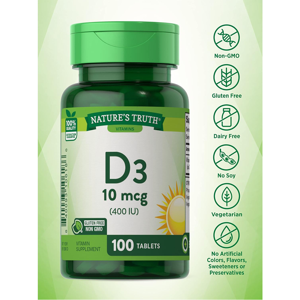 Vitamina D3 400 IU - 100 Comprimidos